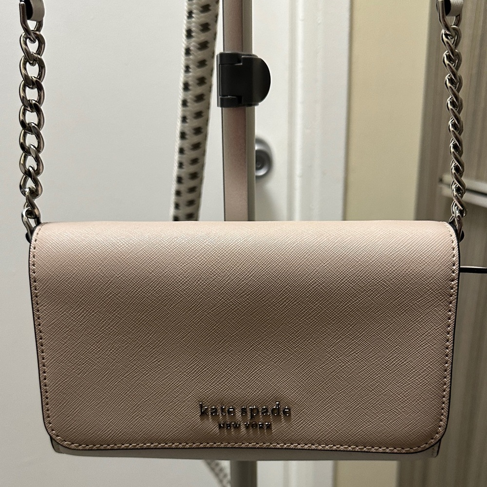 kate spade Blush Pink Saffiano Crossbody Wallet